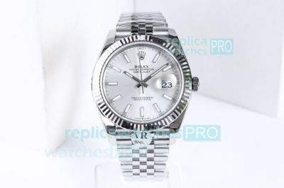 AR Factory V3 Replica Rolex Datejust II Watch 41MM Silver Dial Jubilee Band Rolex 126334